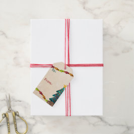 Gelukkige Waterverf tot Kerstmis-van Cadeaulabel