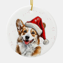 Gelukkige Welsh Corgi Hond Kerst Persoonlijk Keramisch Ornament