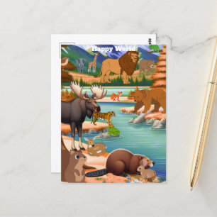 Gelukkige Wereld Postkaart Dag Dier Australisc