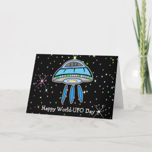 Gelukkige Wereld UFO-dag 24 juni of 2 juli Kaart