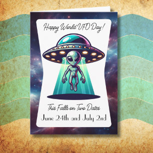 Gelukkige Wereld UFO Dag Kaart