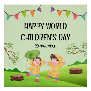 Gelukkige Wereldkinderdag   20 november Perfect Poster
