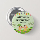 Gelukkige Wereldkinderdag | 20 november Ronde Button 5,7 Cm (Voorkant /achterkant)