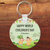 Gelukkige Wereldkinderdag | 20 november Sleutelhanger (Voorkant)