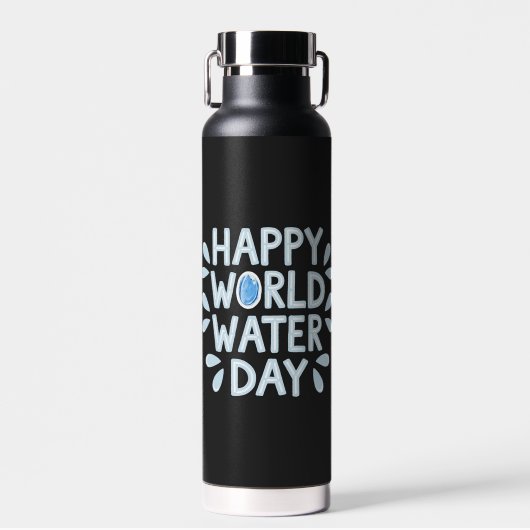 Gelukkige Wereldwaterdag Waterfles (Voorkant)
