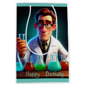 gelukkige wetenschapper medium cadeauzakje (Voorkant)