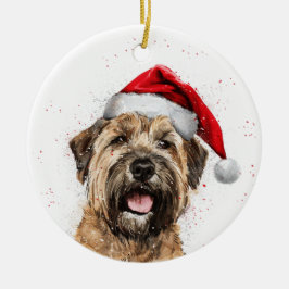 Gelukkige Wheaten Terrier Hond Kerst Persoonlijk Keramisch Ornament