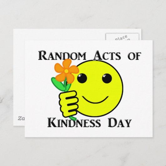 Gelukkige Willekeurige Handelingen van Vriendelijk Briefkaart (Voorkant / Achterkant)