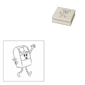 Gelukkige Winkende Brievenbus Stempel (Gestempeld)