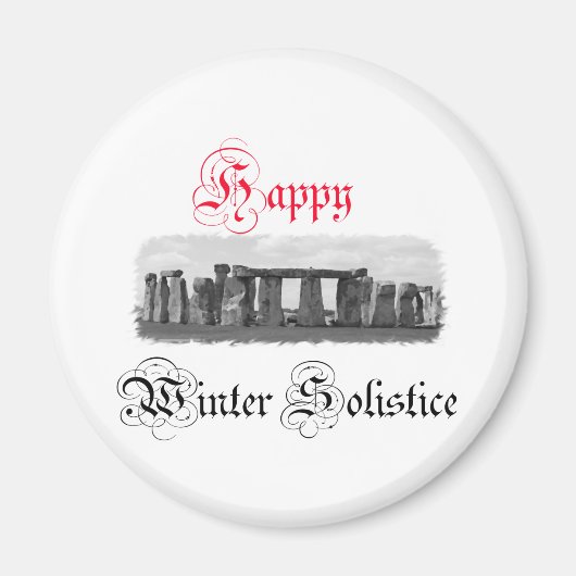Gelukkige Winter Solstice Stonehenge Magneet (Voorkant)