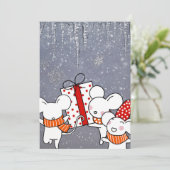 Gelukkige witte muizen kaart (Staand voorkant)