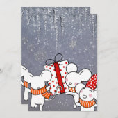 Gelukkige witte muizen kaart (Voorkant / Achterkant)