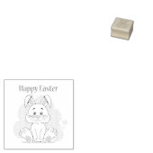 Gelukkige witte paashaas rubberstempel (Gestempeld)