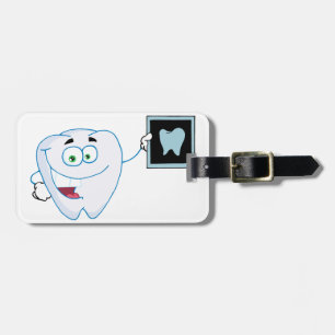 Gelukkige Witte Tand Bagage Labels