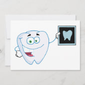Gelukkige Witte Tand Uitnodigingen (Voorkant)