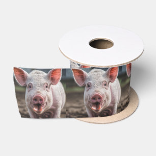 Gelukkige Witte Varkens Tong Uitsteken, Satijnen Lint