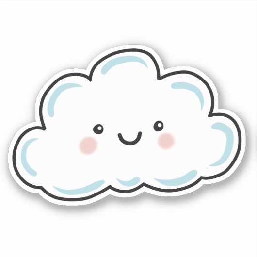 Gelukkige Wolk  Sticker (Voorkant)