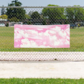 Gelukkige Wolken Roze Display Spandoek (Insitu)