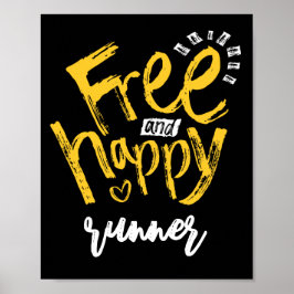 Gelukkige woorden met gele typografie op zwart poster