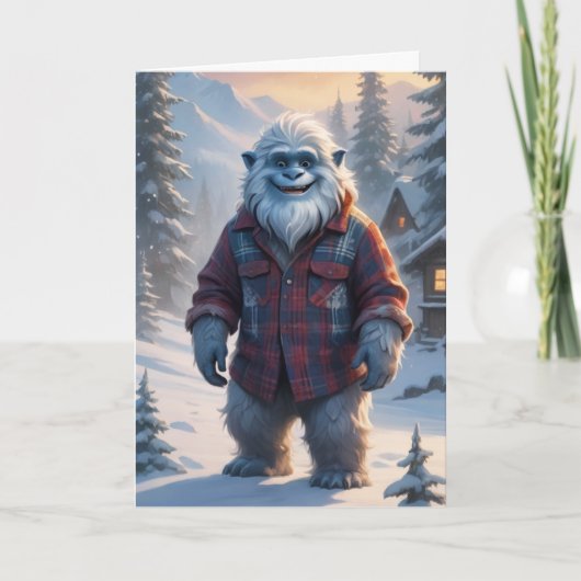 Gelukkige Yeti Feestdagen Kaart (Voorkant)