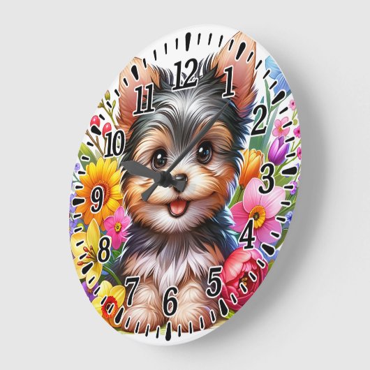 Gelukkige Yorkie Grote Klok (Hoek)