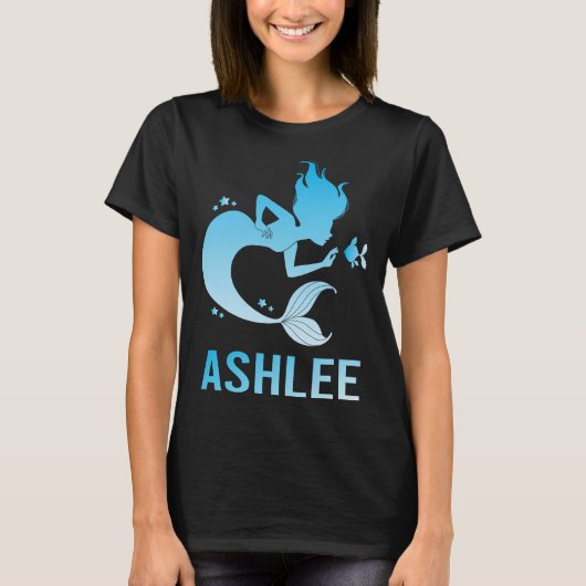 Gelukkige Zeemeermin - Ashlee Naam T-shirt (Voorkant)