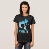 Gelukkige Zeemeermin - Ashlee Naam T-shirt (Voorkant volledig)