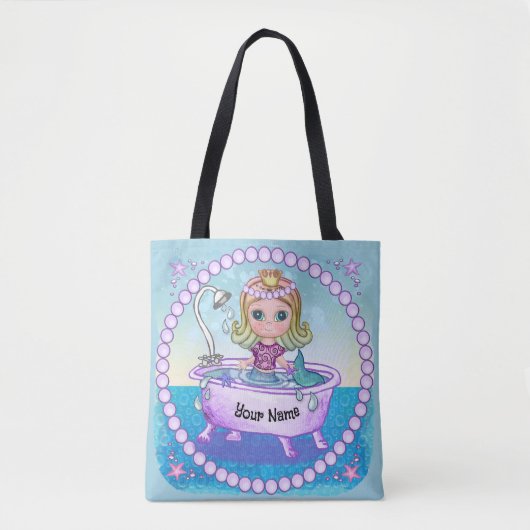 Gelukkige Zeemeermin Bad Tote Bag (Voorkant)