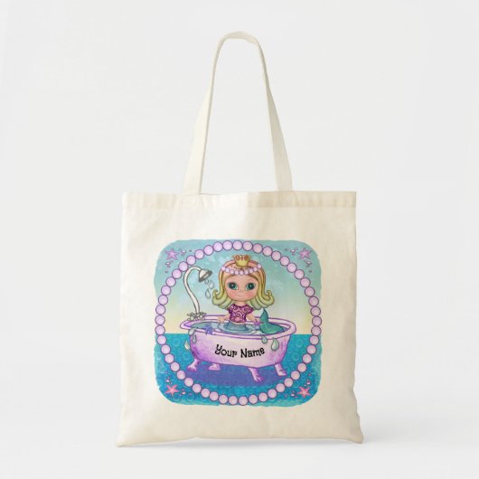 Gelukkige Zeemeermin Bad  Tote Bag (Voorkant)
