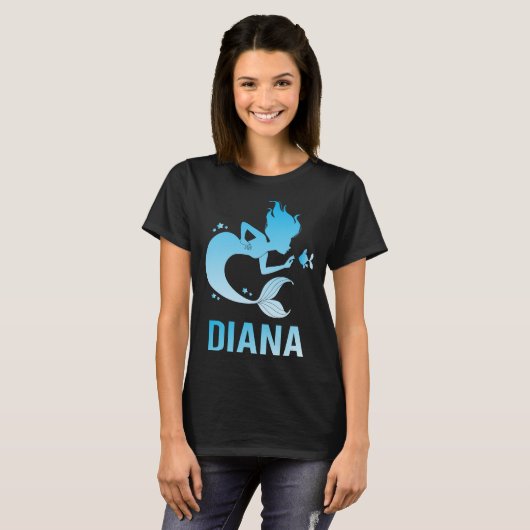 Gelukkige zeemeermin - Diana naam T-shirt (Voorkant volledig)