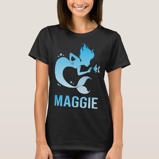 Gelukkige Zeemeermin - Maggie Naam T-shirt (Voorkant)