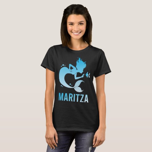 Gelukkige Zeemeermin - Maritza Naam T-shirt (Voorkant volledig)