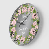 Gelukkige zilveren rozenjubileum-aanpassing grote klok (Hoek)