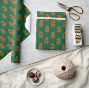 Gelukkige Zoete Aardappel Jager Groen Cadeaupapier