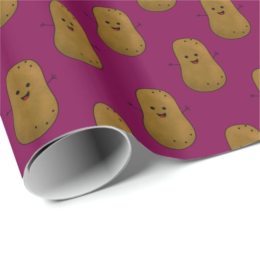 Gelukkige zoete aardappelwijn rood cadeaupapier (Rol Hoek)