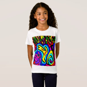 Gelukkige zoete art decor heldere kleuren voor kin t-shirt