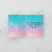 Gelukkige zoete verjaardagscupcake fonkelt hologra kaart (Binnen)