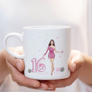 Gelukkige zoete zestien, 16e verjaardag koffiemok