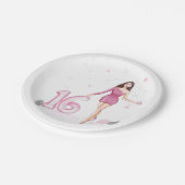 Gelukkige zoete zestien, 16e verjaardag papieren bordje (Gekanteld)