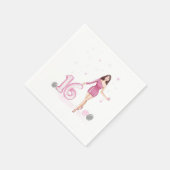 Gelukkige zoete zestien, 16e verjaardag servet (Hoek)