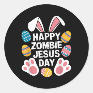 Gelukkige Zombie Jezus Dag Pasen Zombie Ronde Sticker