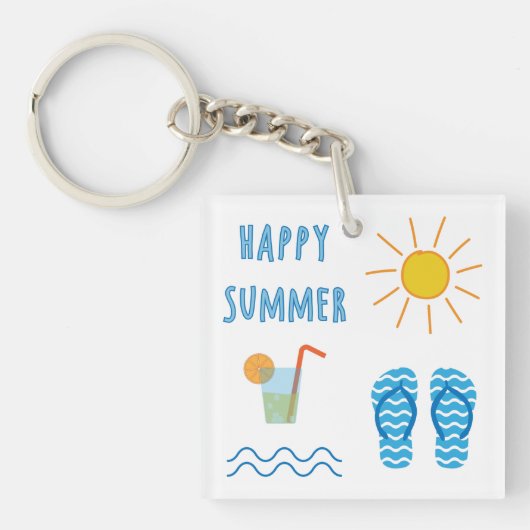 Gelukkige Zomer Acryl Sleutelhanger (voorkant)