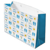 Gelukkige Zomer Patroon Grote Gift Bag Groot Cadeauzakje (Achterkant Gekanteld)