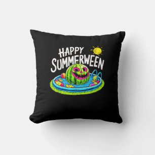 Gelukkige Zomer Watermeloen Jack-O-Lantern Kussen