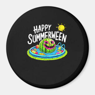Gelukkige Zomer Watermeloen Jack-O-Lantern Magneet