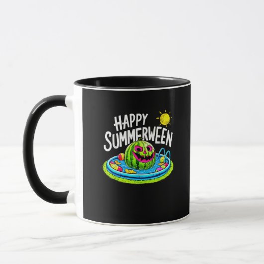 Gelukkige Zomer Watermeloen Jack-O-Lantern Mok (Links)