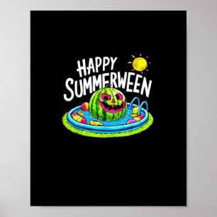 Gelukkige Zomer Watermeloen Jack-O-Lantern Poster