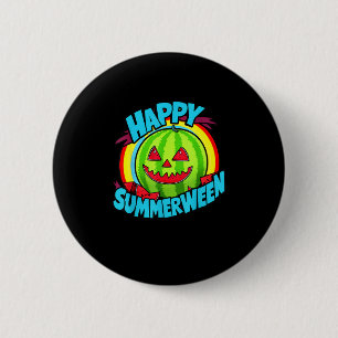 Gelukkige Zomer Watermeloen Jack-O-Lantern Ronde Button 5,7 Cm