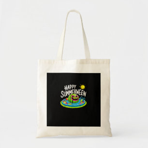 Gelukkige Zomer Watermeloen Jack-O-Lantern Tote Bag