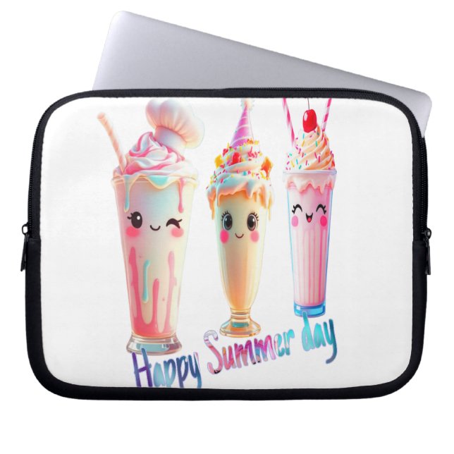 Gelukkige zomerdag laptop sleeve (Voorkant)